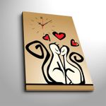 Casa si Gradina - Decoratiuni - Ceasuri - Ceas de perete decorativ, Wallxpert, panza suede, multicolor, 45x70 cm, rama lemn, 228CLA1689 - Infinity.ro