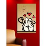 Casa si Gradina - Decoratiuni - Ceasuri - Ceas de perete decorativ, Wallxpert, panza suede, multicolor, 45x70 cm, rama lemn, 228CLA1689 - Infinity.ro