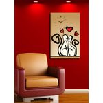 Casa si Gradina - Decoratiuni - Ceasuri - Ceas de perete decorativ, Wallxpert, panza suede, multicolor, 45x70 cm, rama lemn, 228CLA1689 - Infinity.ro