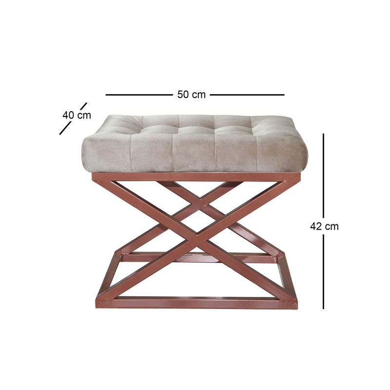 Casa si Gradina - Mobilier - Scaune si fotolii - Tabureti - Taburet, Atelier Del Sofa, metal, cupru crem, 50x42x40 cm - Infinity.ro