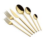 Casa si Gradina - Bucatarie si vesela - Vesela si tacamuri - Tacamuri si seturi - Set tacamuri 36 piese, Hermia, inox, auriu - Infinity.ro