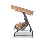 Casa si Gradina - Gradina si terasa - Balansoare si hamace - Balansoare - Balansoar de gradina, Hanah Home, 100% poliester, bej, 200x170x110 cm, picioare metalice - Infinity.ro