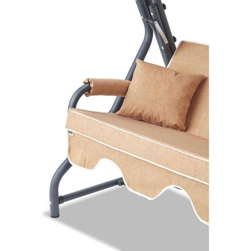 Casa si Gradina - Gradina si terasa - Balansoare si hamace - Balansoare - Balansoar de gradina, Hanah Home, 100% poliester, bej, 200x170x110 cm, picioare metalice - Infinity.ro