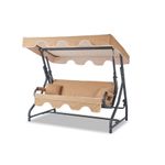 Casa si Gradina - Gradina si terasa - Balansoare si hamace - Balansoare - Balansoar de gradina, Hanah Home, 100% poliester, bej, 200x170x110 cm, picioare metalice - Infinity.ro