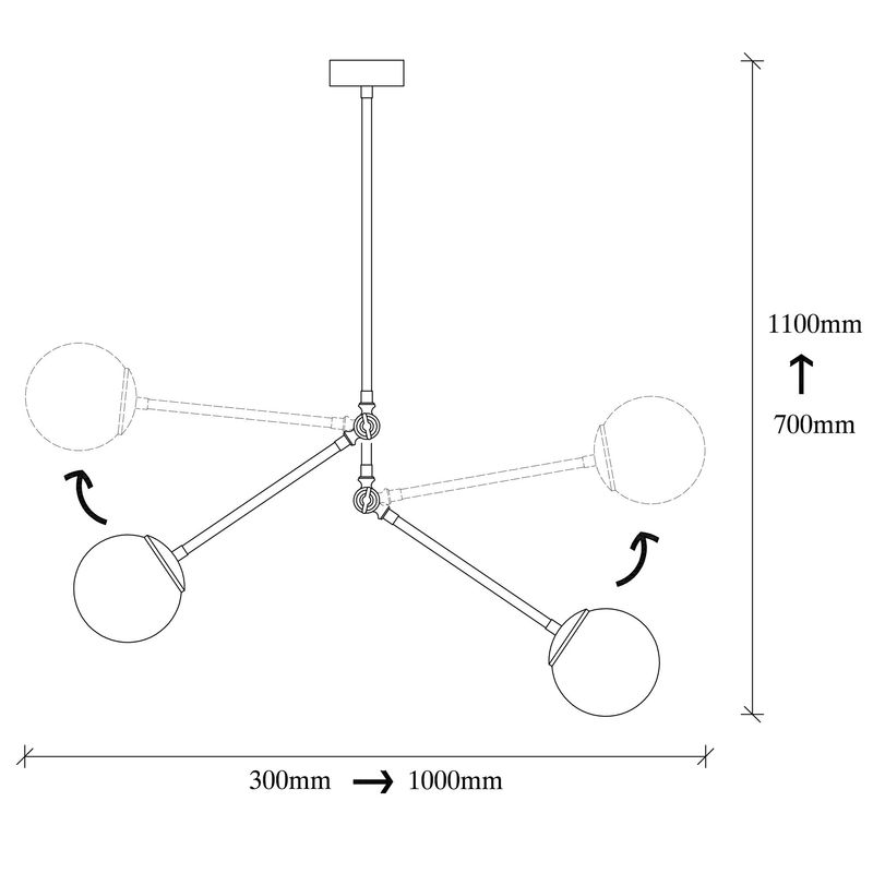 Casa si Gradina - Corpuri si surse de iluminat - Lustre si pendule - Lustra, Opviq, metal, crom alb, 100x15 cm, inaltime 110 cm - Infinity.ro