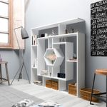 Casa si Gradina - Mobilier - Biblioteci si rafturi - Biblioteci - Biblioteca, Hanah Home, PAL melaminat, alb, 134x134x22 cm - Infinity.ro