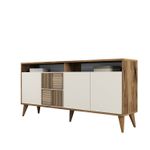 Casa si Gradina - Mobilier - Comode si corpuri - Console - Consola, Hanah Home, pal melaminat, nuc si crem, 160x78x35 cm - Infinity.ro
