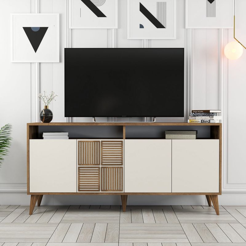 Casa si Gradina - Mobilier - Comode si corpuri - Console - Consola, Hanah Home, pal melaminat, nuc si crem, 160x78x35 cm - Infinity.ro