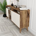 Casa si Gradina - Mobilier - Comode si corpuri - Console - Consola, Hanah Home, pal melaminat, nuc si crem, 160x78x35 cm - Infinity.ro