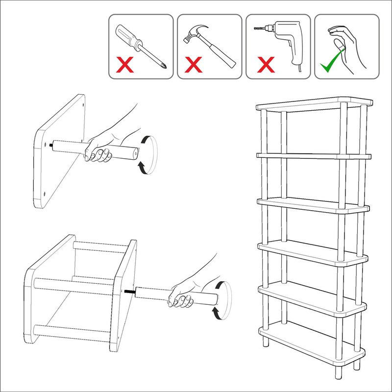 Casa si Gradina - Mobilier - Biblioteci si rafturi - Biblioteci - Biblioteca, Hanah Home, pal melaminat, negru si pin atlantic, 80x28x168.5 cm - Infinity.ro