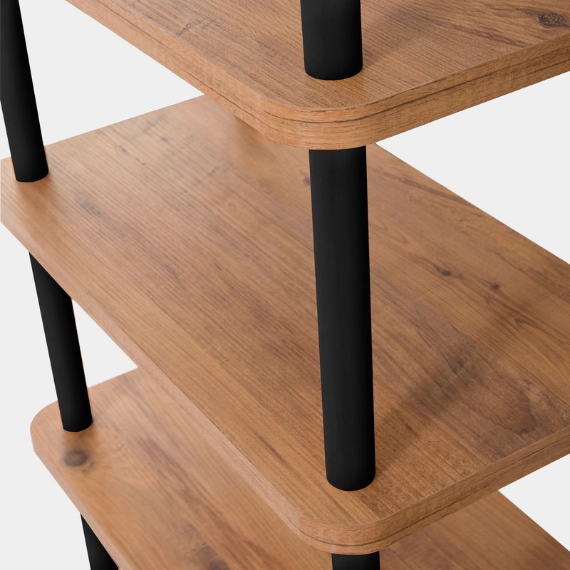 Casa si Gradina - Mobilier - Biblioteci si rafturi - Biblioteci - Biblioteca, Hanah Home, pal melaminat, negru si pin atlantic, 80x28x168.5 cm - Infinity.ro