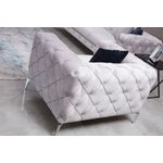 Casa si Gradina - Mobilier - Scaune si fotolii - Fotolii - Fotoliu, Hanah Home, lemn fag si pal, gri deschis, 108x90x73 cm - Infinity.ro