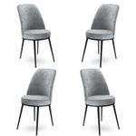 Casa si Gradina - Mobilier - Scaune si fotolii - Scaune - Set scaune, Hanah Home, metal, gri si negru, 45x42x89 cm - Infinity.ro