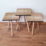 Casa si Gradina - Mobilier - Mese si birouri - Masute de cafea - Set masute de cafea, Hanah Home, mdf, bej, picioare lemn fag, 35x35x52 cm, 481LNA2846 - Infinity.ro