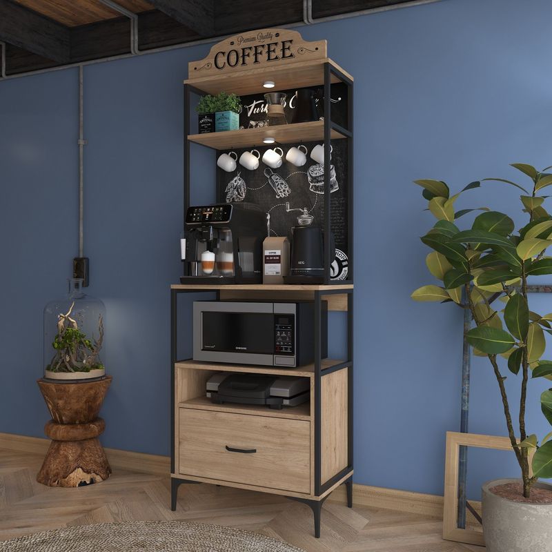 Casa si Gradina - Mobilier - Dulapuri si sifoniere - Dulapuri - Dulap multifunctional, Hanah Home, pal melaminat, nuc, 70x40x206.8 cm - Infinity.ro