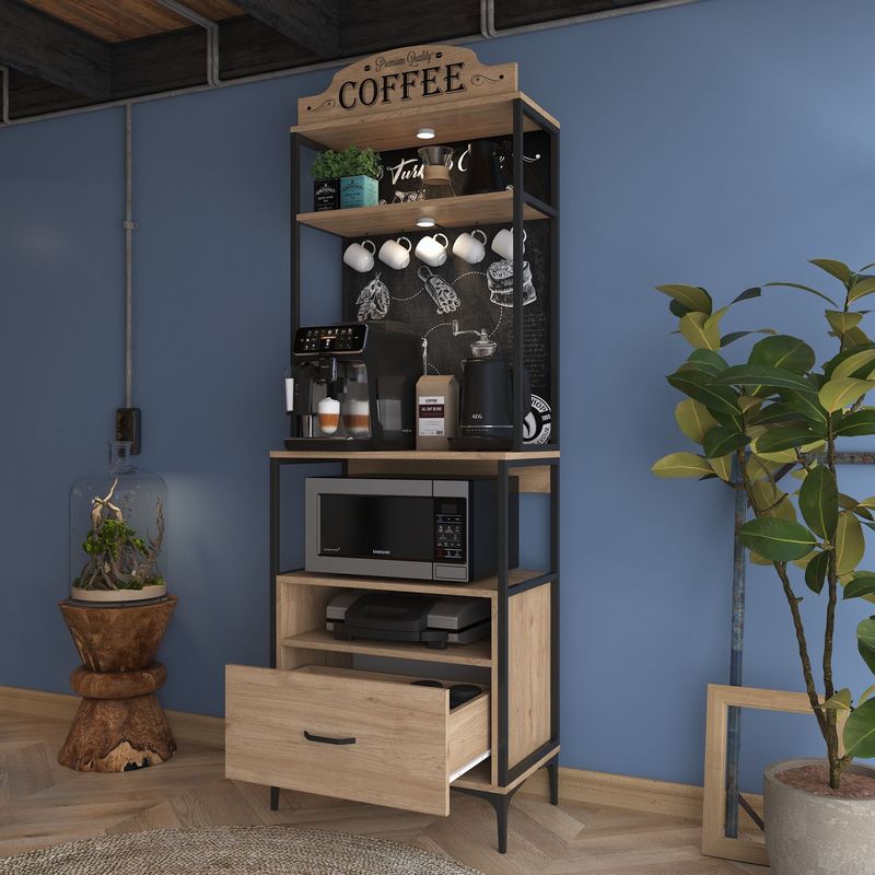 Casa si Gradina - Mobilier - Dulapuri si sifoniere - Dulapuri - Dulap multifunctional, Hanah Home, pal melaminat, nuc, 70x40x206.8 cm - Infinity.ro