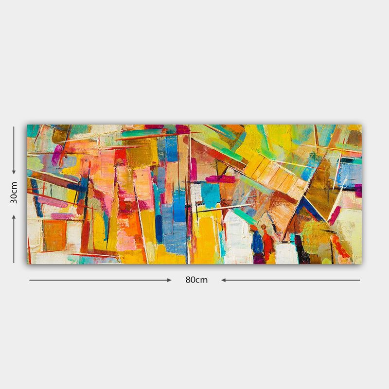 Casa si Gradina - Decoratiuni - Tablouri - Tablou decorativ, Wallxpert, panza, multicolor, 30x80 cm, rama lemn, 483TNS1252 - Infinity.ro