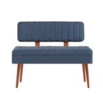 Casa si Gradina - Mobilier - Canapele si coltare - Banchete - Banca, Hanah Home, panou de particule melaminat, nuc, albastru inchis, 110x82.5x40 cm - Infinity.ro