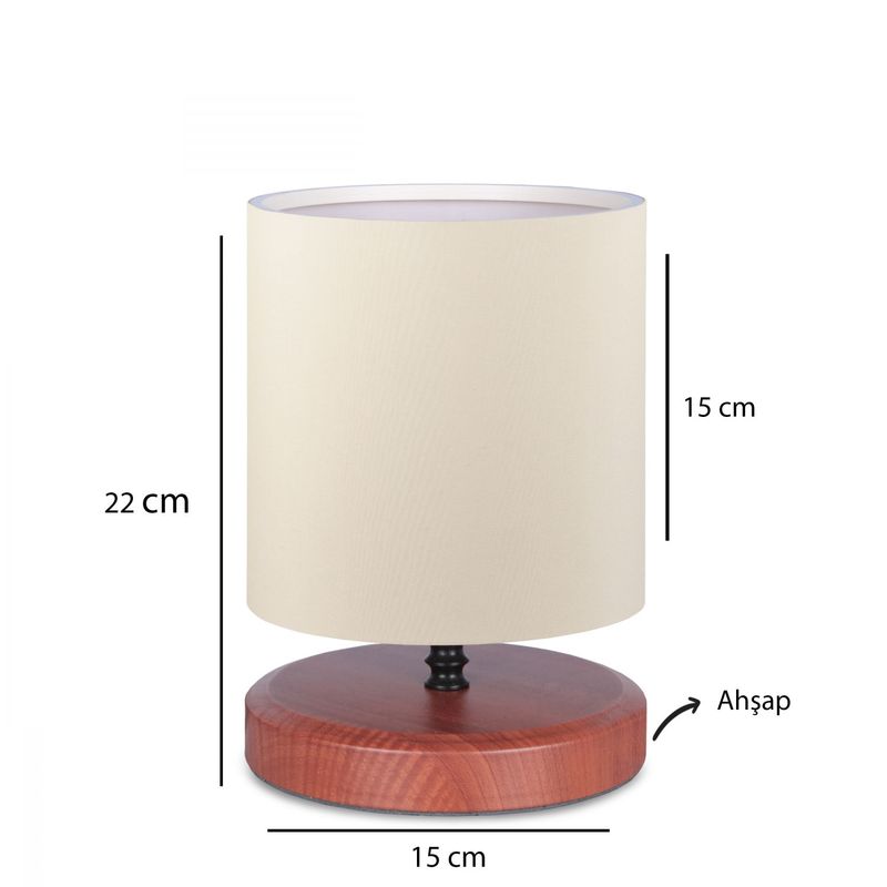 Casa si Gradina - Corpuri si surse de iluminat - Veioze si lampi - Veioze - Veioza, Opviq, material textil, pudra, 15x15x22 cm - Infinity.ro