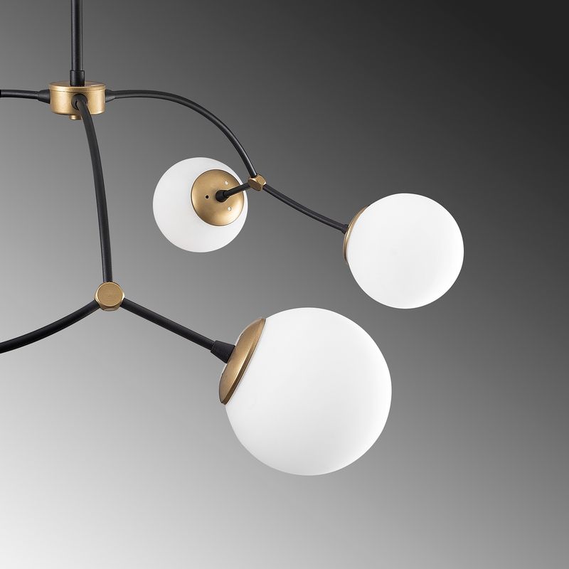Casa si Gradina - Corpuri si surse de iluminat - Lustre si pendule - Candelabru, Opviq, fier, alb negru, 90x90x69 cm - Infinity.ro