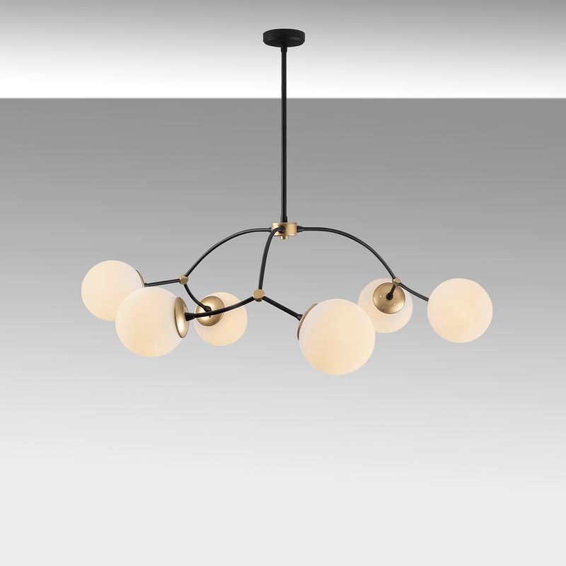 Casa si Gradina - Corpuri si surse de iluminat - Lustre si pendule - Candelabru, Opviq, fier, alb negru, 90x90x69 cm - Infinity.ro