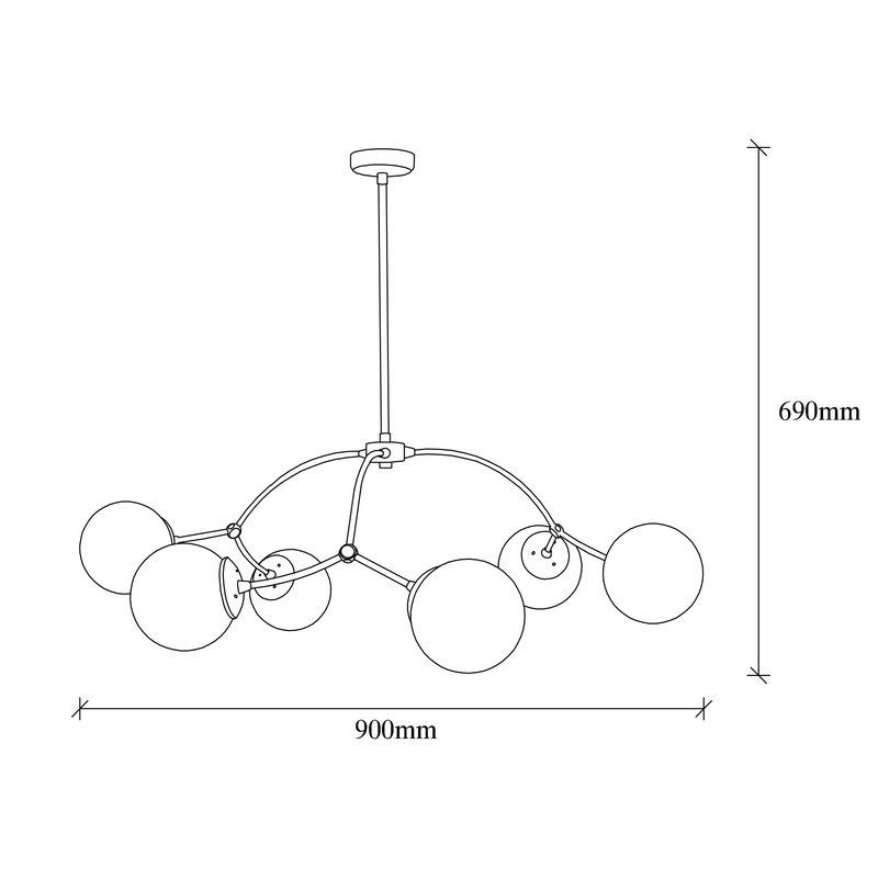 Casa si Gradina - Corpuri si surse de iluminat - Lustre si pendule - Candelabru, Opviq, fier, alb negru, 90x90x69 cm - Infinity.ro
