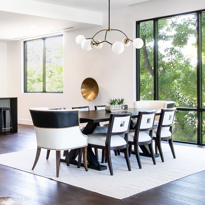 Casa si Gradina - Corpuri si surse de iluminat - Lustre si pendule - Candelabru, Opviq, fier, alb negru, 90x90x69 cm - Infinity.ro