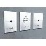 Casa si Gradina - Decoratiuni - Tablouri - Tablou decorativ, Wallxpert, multicolor, bumbac si poliester, 30x40 cm, set 3 piese, 489GWN1388 - Infinity.ro