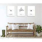 Casa si Gradina - Decoratiuni - Tablouri - Tablou decorativ, Wallxpert, multicolor, bumbac si poliester, 30x40 cm, set 3 piese, 489GWN1388 - Infinity.ro