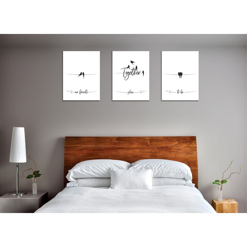Casa si Gradina - Decoratiuni - Tablouri - Tablou decorativ, Wallxpert, multicolor, bumbac si poliester, 30x40 cm, set 3 piese, 489GWN1388 - Infinity.ro