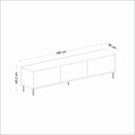 Casa si Gradina - Mobilier - Comode si corpuri - Comode - Comoda tv, Hanah Home, pal melaminat, alb auriu, 180x45.2x35 cm, 382NRC1144 - Infinity.ro