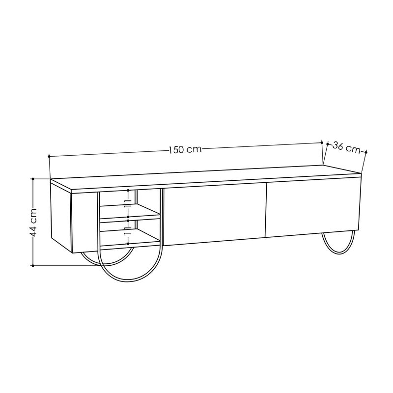 Casa si Gradina - Mobilier - Comode si corpuri - Comode - Comoda tv, Hanah Home, pal melaminat, mocha deschis, 150x44x36 cm - Infinity.ro