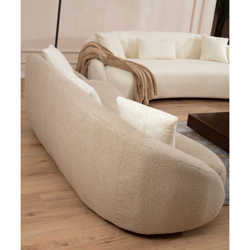 Casa si Gradina - Mobilier - Canapele si coltare - Canapele - Canapea 3 locuri, Atelier Del Sofa, material textil cappuccino, lemn fag, 230x75x94 cm - Infinity.ro