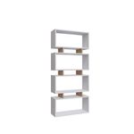 Casa si Gradina - Mobilier - Biblioteci si rafturi - Biblioteci - Biblioteca, Hanah Home, PAL melaminat, alb si stejar, 72.5x25x161 cm - Infinity.ro