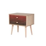 Casa si Gradina - Mobilier - Comode si corpuri - Noptiere - Noptiera, Hanah Home, pal melaminat, stejar sonoma, 60x40x61 cm, 869VEL3512 - Infinity.ro