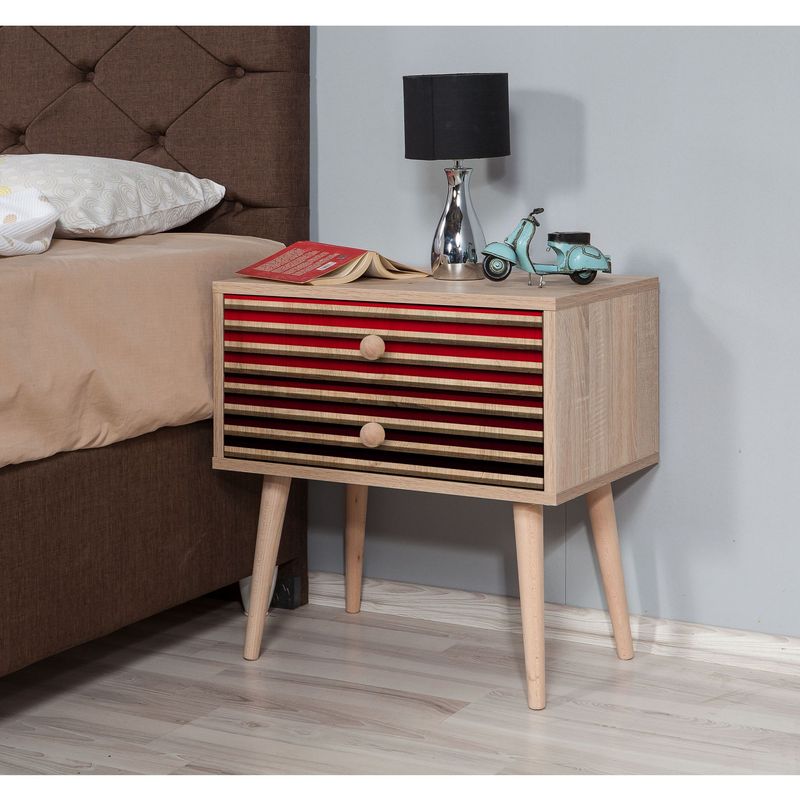 Casa si Gradina - Mobilier - Comode si corpuri - Noptiere - Noptiera, Hanah Home, pal melaminat, stejar sonoma, 60x40x61 cm, 869VEL3512 - Infinity.ro