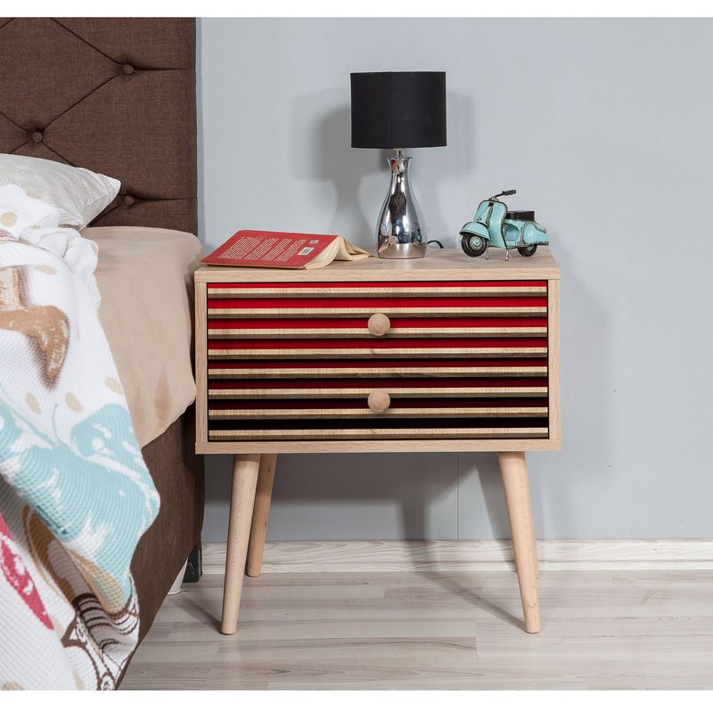 Casa si Gradina - Mobilier - Comode si corpuri - Noptiere - Noptiera, Hanah Home, pal melaminat, stejar sonoma, 60x40x61 cm, 869VEL3512 - Infinity.ro