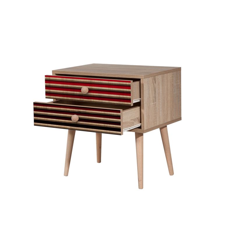 Casa si Gradina - Mobilier - Comode si corpuri - Noptiere - Noptiera, Hanah Home, pal melaminat, stejar sonoma, 60x40x61 cm, 869VEL3512 - Infinity.ro