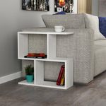 Casa si Gradina - Mobilier - Mese si birouri - Mese living - Masa laterala, Hanah Home, panou de particule melaminat, alb, 60x60x20 cm - Infinity.ro