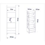Casa si Gradina - Mobilier - Biblioteci si rafturi - Biblioteci - Biblioteca, Hanah Home, pal melaminat, alb, 59.3x35.2x191 cm - Infinity.ro