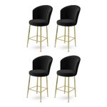 Casa si Gradina - Mobilier - Scaune si fotolii - Tabureti - Set tabureti bar, Hanah Home, metal, negru auriu, 46x40x102 cm, 4 bucati - Infinity.ro
