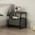 Casa si Gradina - Mobilier - Comode si corpuri - Noptiere - Noptiera, Hanah Home, pal melaminat, antracit, 45x40x50 cm - Infinity.ro