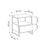 Casa si Gradina - Mobilier - Comode si corpuri - Noptiere - Noptiera, Hanah Home, pal melaminat, antracit, 45x40x50 cm - Infinity.ro