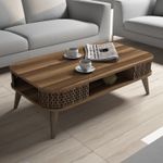 Casa si Gradina - Mobilier - Mese si birouri - Masute de cafea - Masuta de cafea, Hanah Home, pal melaminat, nuc, 105x60x34.6 cm, 845HCT2828 - Infinity.ro
