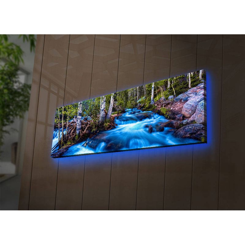 Casa si Gradina - Decoratiuni - Tablouri - Tablou decorativ cu led, Wallxpert, panza piele de caprioara, multicolor, 30x90 cm, 239SHN3262 - Infinity.ro