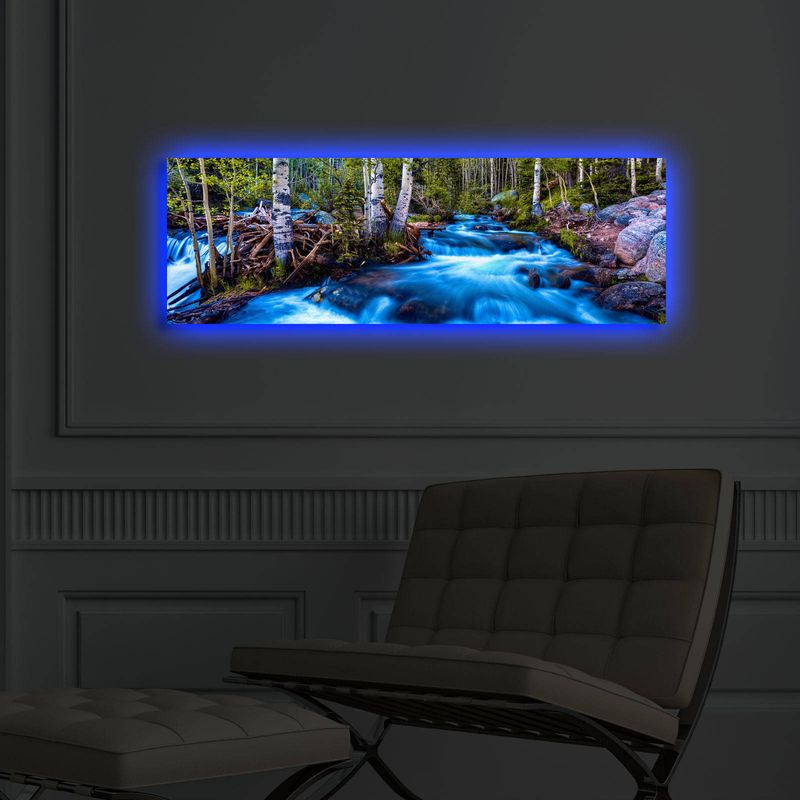 Casa si Gradina - Decoratiuni - Tablouri - Tablou decorativ cu led, Wallxpert, panza piele de caprioara, multicolor, 30x90 cm, 239SHN3262 - Infinity.ro