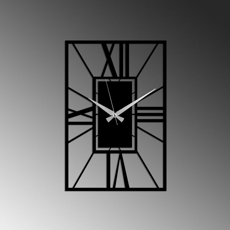 Casa si Gradina - Decoratiuni - Ceasuri - Ceas de perete decorativ, Wallxpert, metal, negru, 49x33 cm - Infinity.ro