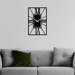 Casa si Gradina - Decoratiuni - Ceasuri - Ceas de perete decorativ, Wallxpert, metal, negru, 49x33 cm - Infinity.ro