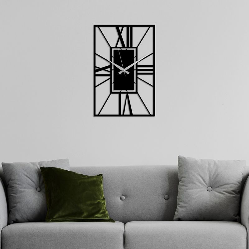 Casa si Gradina - Decoratiuni - Ceasuri - Ceas de perete decorativ, Wallxpert, metal, negru, 49x33 cm - Infinity.ro