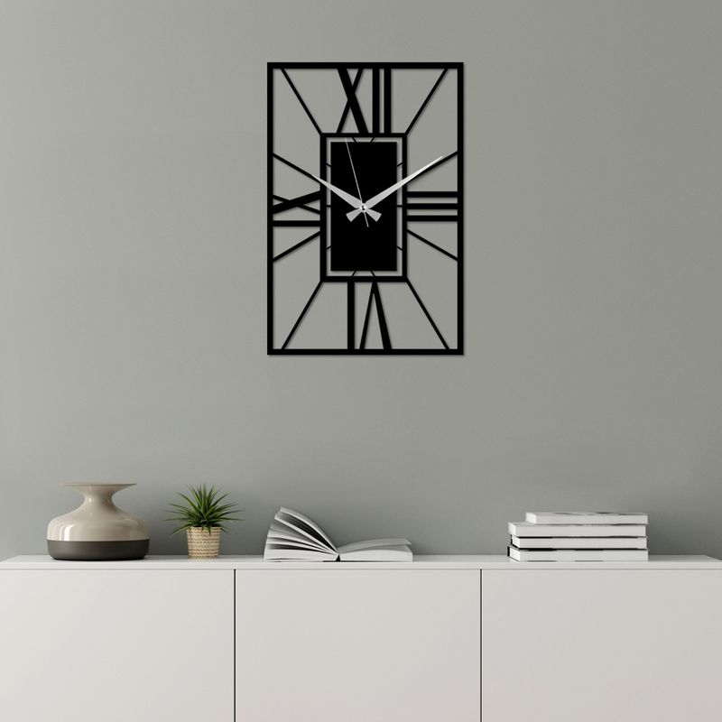 Casa si Gradina - Decoratiuni - Ceasuri - Ceas de perete decorativ, Wallxpert, metal, negru, 49x33 cm - Infinity.ro